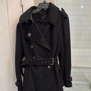 Women's Black BCBG peacoat with silver details